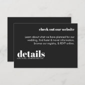 ミニマル結婚詳細招待状 エンクロージャーカード (正面/裏面)