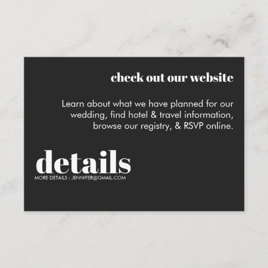 ミニマル結婚詳細招待状 エンクロージャーカード (正面)