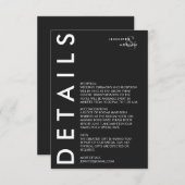 ミニマル結婚詳細招待状 エンクロージャーカード (正面/裏面)