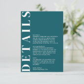 ミニマル結婚詳細招待状 エンクロージャーカード (スタンド正面)