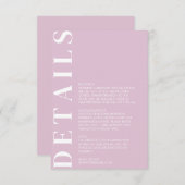 ミニマル結婚詳細招待状 エンクロージャーカード (正面/裏面)