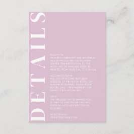 ミニマル結婚詳細招待状 エンクロージャーカード
