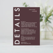 ミニマル結婚詳細招待状 エンクロージャーカード (スタンド正面)