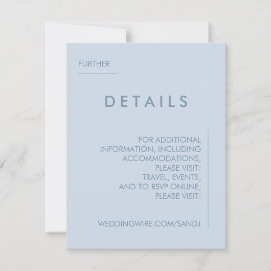 ミニマル結婚詳細招待状 招待状 (正面)