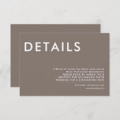 ミニマル結婚詳細招待状 招待状 (正面/裏面)