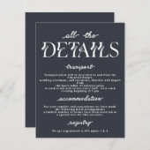 ミニマル結婚詳細招待状 招待状 (正面/裏面)