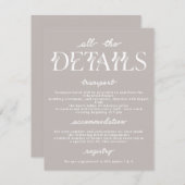 ミニマル結婚詳細招待状 招待状 (正面/裏面)