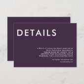ミニマル結婚詳細招待状 招待状 (正面/裏面)