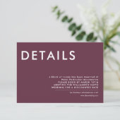 ミニマル結婚詳細招待状 招待状 (スタンド正面)