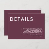 ミニマル結婚詳細招待状 招待状 (正面/裏面)