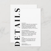 ミニマル結婚詳細 エンクロージャーカード (正面/裏面)