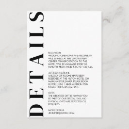 ミニマル結婚詳細 エンクロージャーカード