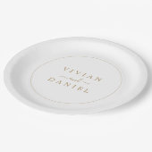 ミニマル結婚金ゴールドケーキ ペーパープレート (アングル)