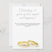 ミニマル結婚25周年記念 招待状 (裏面)