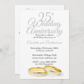 ミニマル結婚25周年記念 招待状 (正面/裏面)