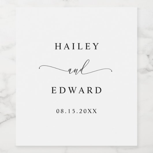 ミニマル結婚 ワインラベル (シングルラベル)