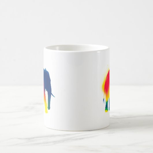 ミニマル絵を描スプレゾウのシルエット コーヒーマグカップ (中央)