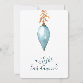 ミニマル絵を描ス手ブルーウォーター色クリスマス シーズンカード