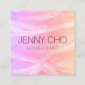 ミニマル絵画リストピンクのQRコードのソーシャルアイコン スクエア名刺 (正面)