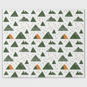 ミニマル緑の山 ラッピングペーパー (フラット)