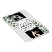 ミニマル緑の離れモダン白日付を保存 マグネット (右側)