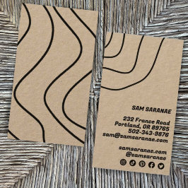 ミニマル線抽象芸術クラフトユニークグラフィック 名刺