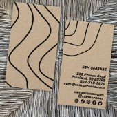 ミニマル線抽象芸術クラフトユニークグラフィック 名刺