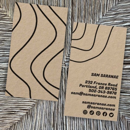 ミニマル線抽象芸術クラフトユニークグラフィック 名刺