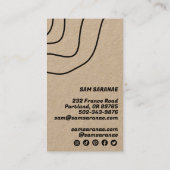 ミニマル線抽象芸術クラフトユニークグラフィック 名刺 (裏面)