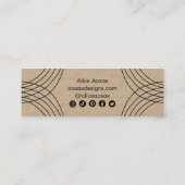 ミニマル線抽象芸術シェイプユニーククラフト スキニー名刺 (裏面)