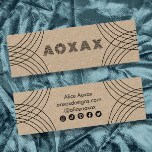 ミニマル線抽象芸術シェイプユニーククラフト スキニー名刺