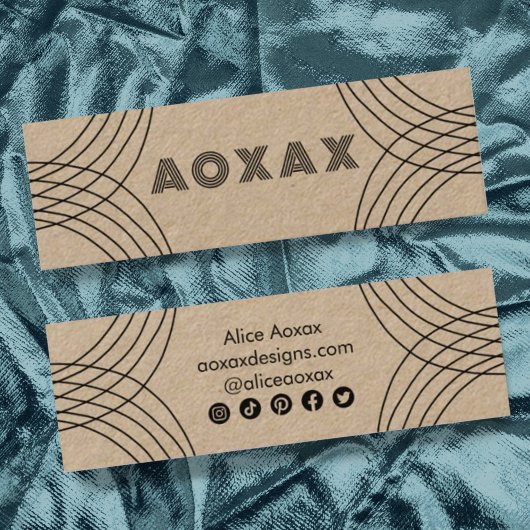 ミニマル線抽象芸術シェイプユニーククラフト スキニー名刺