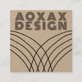 ミニマル線抽象芸術シェイプユニーククラフト スクエア名刺 (正面)