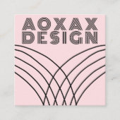 ミニマル線抽象芸術シェイプユニークピンク スクエア名刺 (正面)