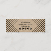 ミニマル線抽象芸術ユニークグラフィックKRAFT スキニー名刺 (裏面)