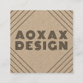ミニマル線抽象芸術図形グユニークラフ スクエア名刺 (正面)