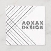 ミニマル線抽象芸術図形グユニークラフ スクエア名刺 (正面)
