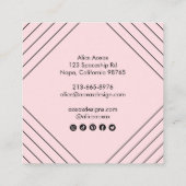 ミニマル線抽象芸術図形グユニークラフ スクエア名刺 (裏面)