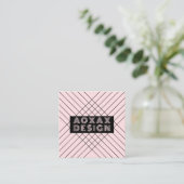 ミニマル線抽象芸術図形グユニークラフ スクエア名刺 (スタンド正面)