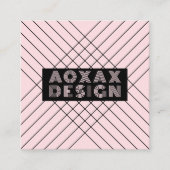 ミニマル線抽象芸術図形グユニークラフ スクエア名刺 (正面)
