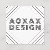 ミニマル線抽象芸術図形グユニークラフ スクエア名刺 (正面)