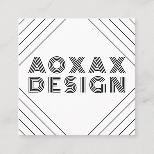 ミニマル線抽象芸術図形グユニークラフ スクエア名刺 (正面)