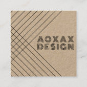 ミニマル線抽象芸術図形グユニークラフ スクエア名刺 (正面)