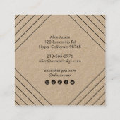 ミニマル線抽象芸術図形グユニークラフ スクエア名刺 (裏面)
