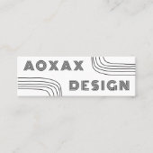 ミニマル線抽象芸術図形ユニークグラフィックBW スキニー名刺 (正面)