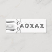 ミニマル線抽象芸術図形ユニークグラフィックBW スキニー名刺 (正面)