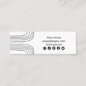 ミニマル線抽象芸術図形ユニークグラフィックBW スキニー名刺 (裏面)
