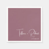 ミニマル編集可能カラーダスティピンク結婚ズ スタンダードカクテルナプキン (正面)