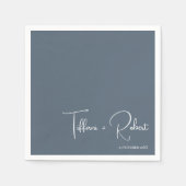 ミニマル編集可能カラーダスティブルー結婚ズ スタンダードカクテルナプキン (正面)