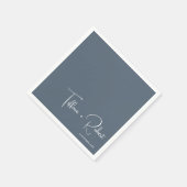 ミニマル編集可能カラーダスティブルー結婚ズ スタンダードカクテルナプキン (角)